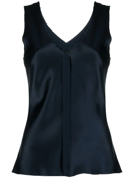  Voz Satin V-neck Tank Top - Blue 