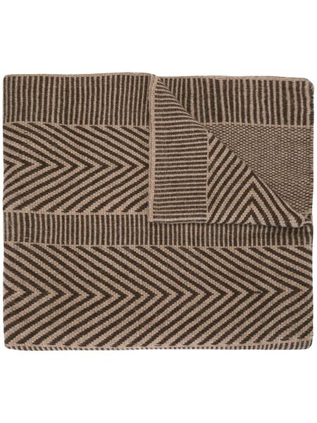  Voz Striped Chevron Shawl Scarf - Brown 