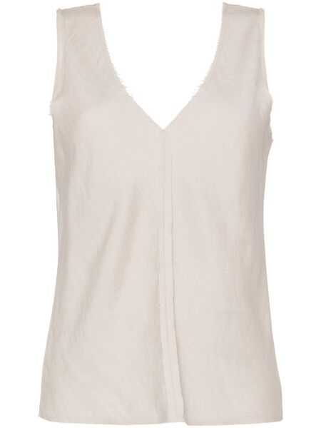  Voz V-neck Seam-detailing Top - Neutrals 