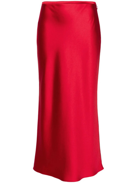  V:pm Atelier Dramatic Midi Satin Skirt - Red 