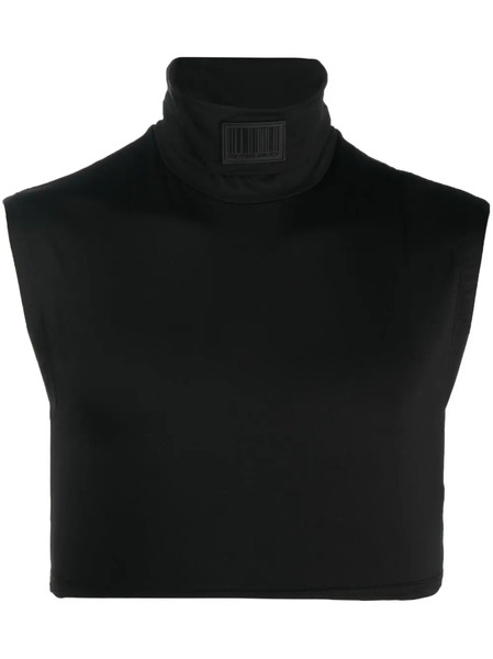  Vtmnts Logo-patch Cropped Vest - Black 