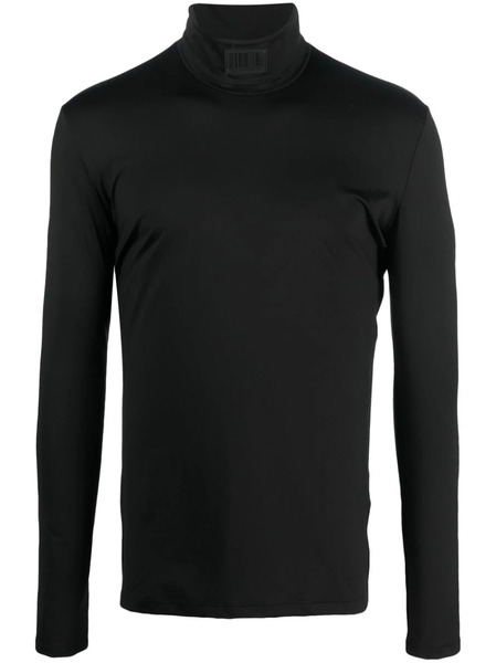  Vtmnts Logo-patch Roll-neck Jumper - Black 