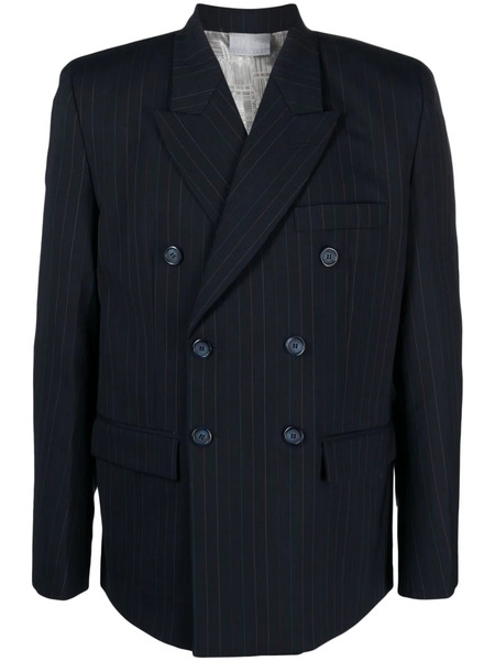  Vtmnts Pinstriped Double-breasted Blazer - Blue 