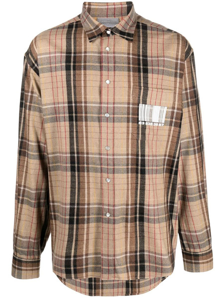  Vtmnts Plaid-check Long-sleeve Shirt - Neutrals 