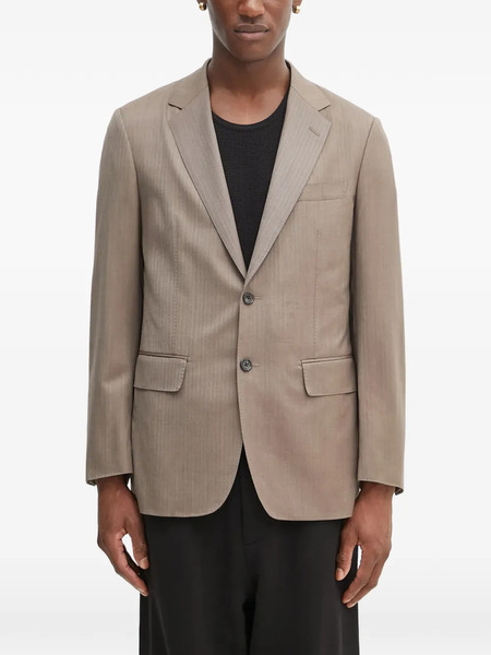  Wacko Maria Herringbone Buttoned Blazer - Neutrals 