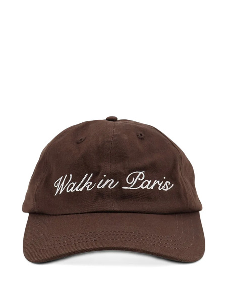  Walk In Paris Embroidery Baseball Cap - Brown 
