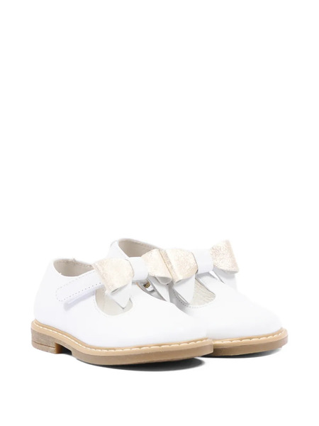  Walkey Bow Strap Ballerinas - White 