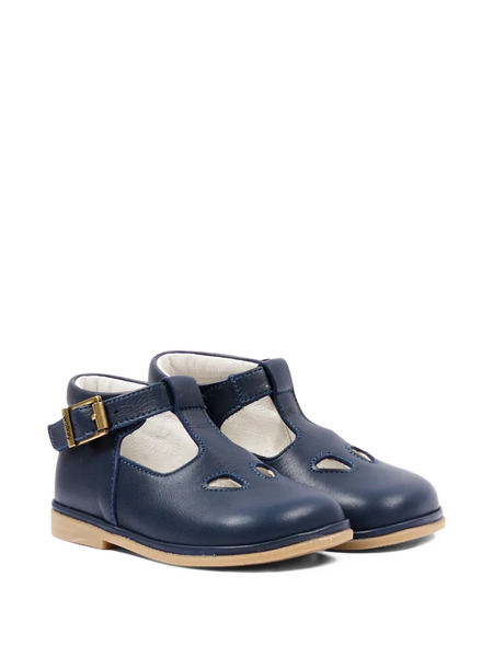 Walkey Buckle Cutout Leather Sandals - Blue 