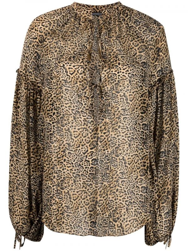  Wandering Leopard Print Blouse - Neutrals 
