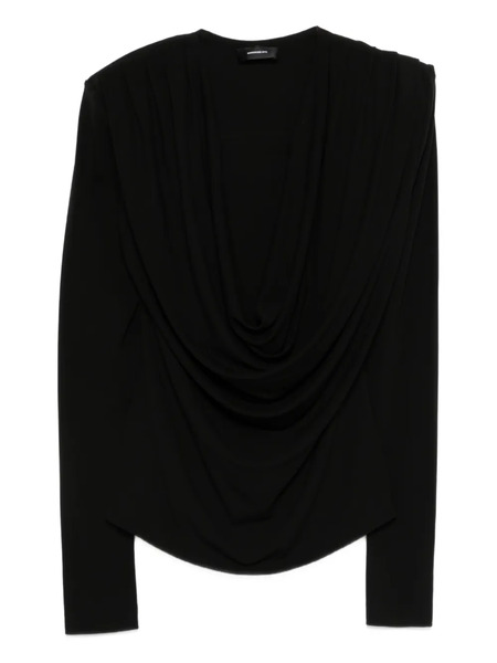  Wardrobe.nyc Drape Blouse - Black 