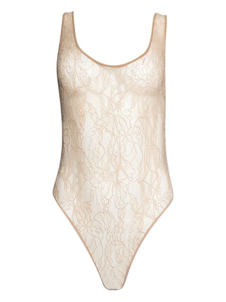  Wardrobe.nyc Lace Tank Bodysuit - Neutrals 