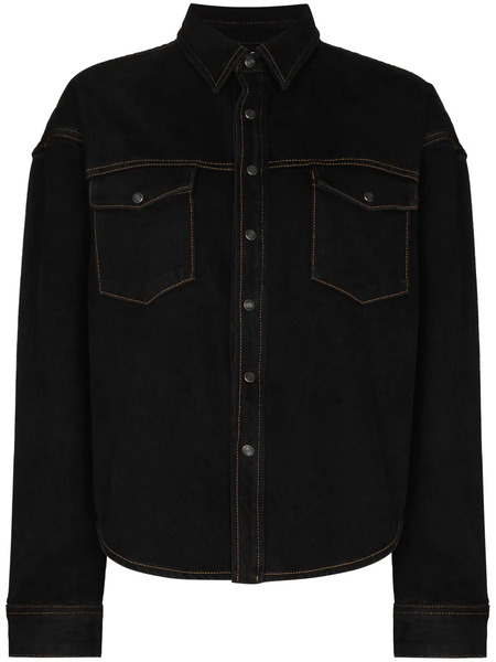  Wardrobe.nyc Oversized Denim Button Jacket - Black 
