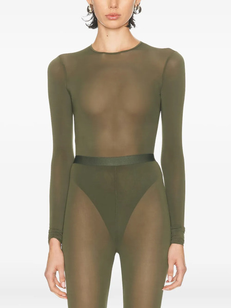  Wardrobe.nyc Sheer Bodysuit - Green 