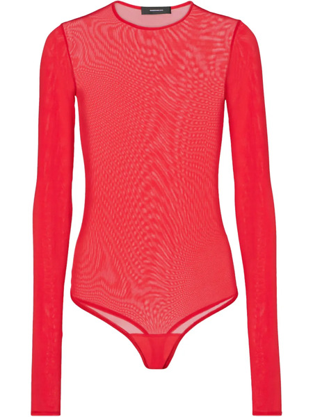  Wardrobe.nyc Sheer Bodysuit - Red 