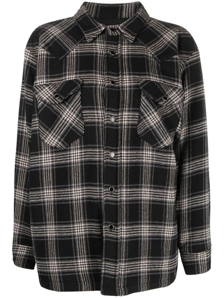  Washington Dee Cee Check-pattern Beaded Shirt-jacket - Black 
