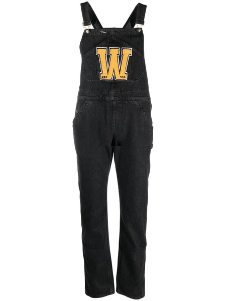  Washington Dee Cee Logo-print Denim Dungarees - Black 