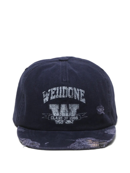  We11done Distressed Logo Cap - Blue 