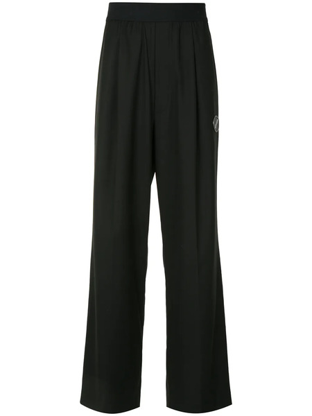  We11done Elasticated Wide Leg Trousers - Black 