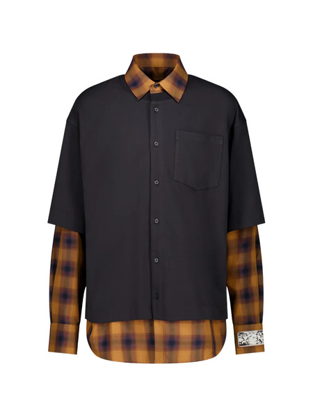  We11done Flannel Check-pattern Shirt - Black 