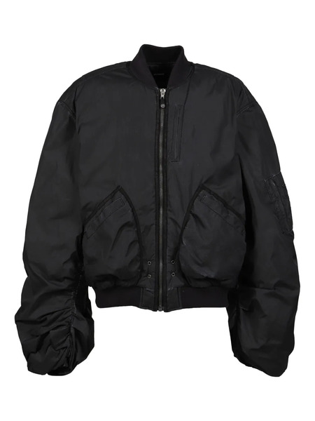 We11done Gathered-effect Bomber Jacket - Black 
