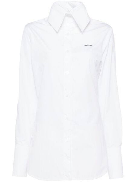  We11done High-neck Collar Shirt - White 