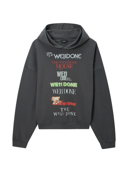  We11done Hooded Graphic Sweatshirt - Grey 