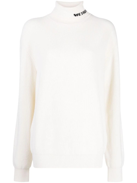  We11done Intarsia-knit Roll-neck Jumper - White 