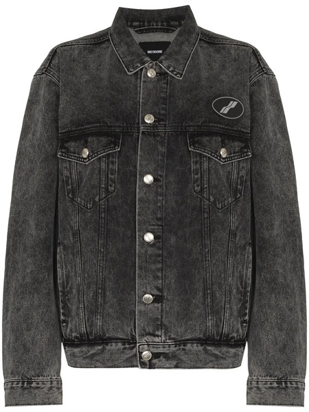  We11done Logo Patch Denim Jacket - Grey 