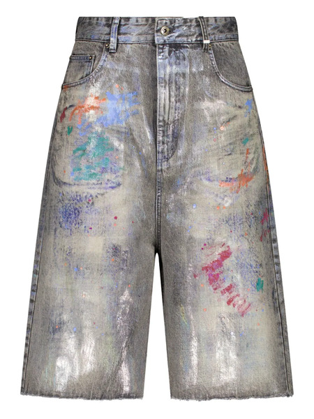  We11done Logo-patch Shorts - Grey 