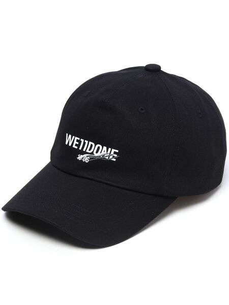  We11done Logo-print Cotton Cap - Black 