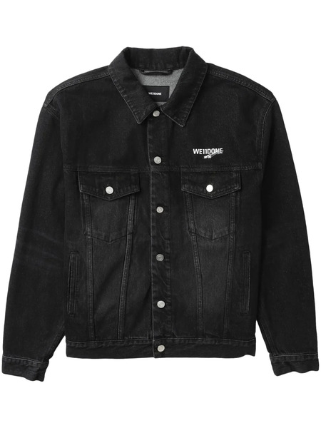  We11done Logo-print Denim Jacket - Black 