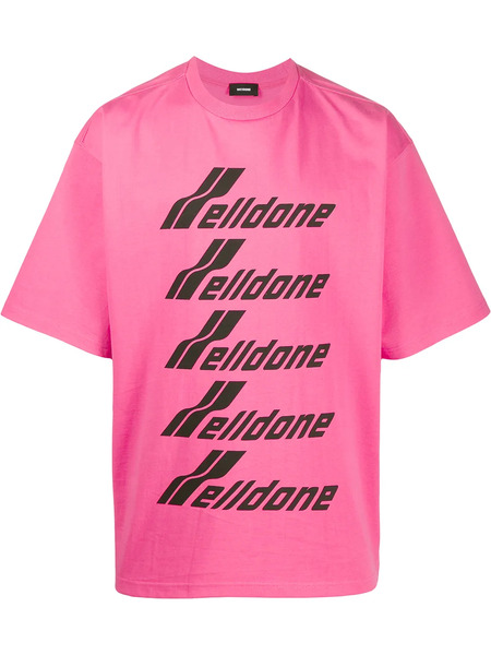  We11done Oversized Logo-print T-shirt - Pink 