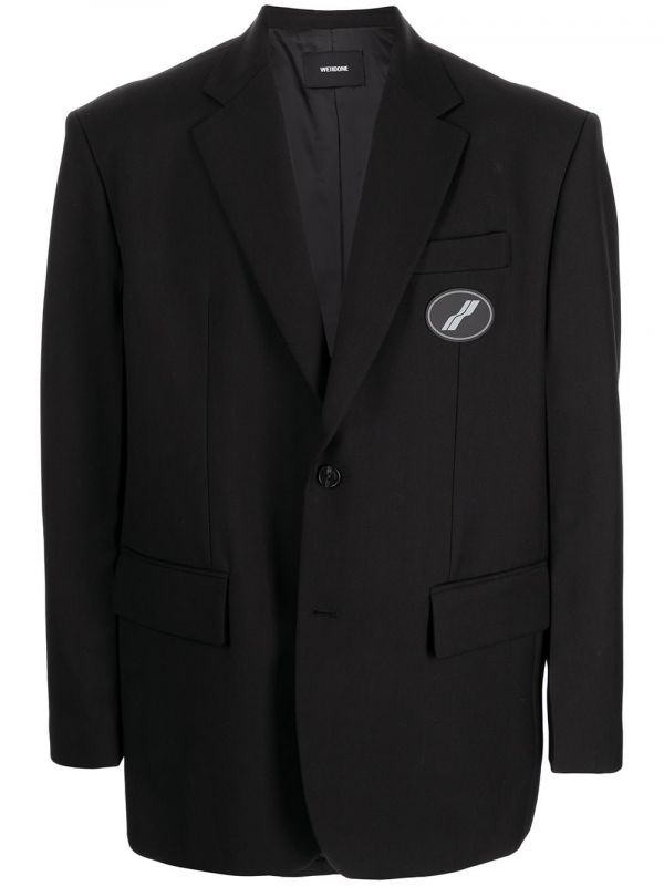  We11done Oversized Suit Logo-patch Blazer - Black 
