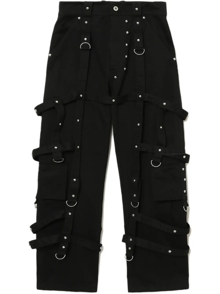  We11done Studded Cargo Trousers - Black 