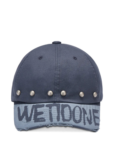  We11done Studded Distressed Baseball Cap - Grey 