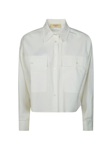  Weekend Max Mara Asymmetrical Cotton Shirt - Neutrals 