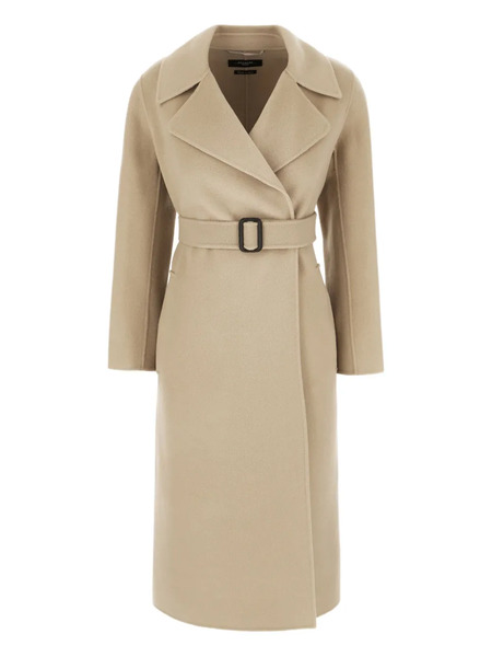  Weekend Max Mara Belted Double-breasted Coat - Neutrals 