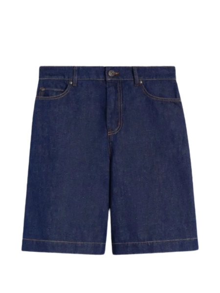 Weekend Max Mara Button Denim Shorts - Blue 