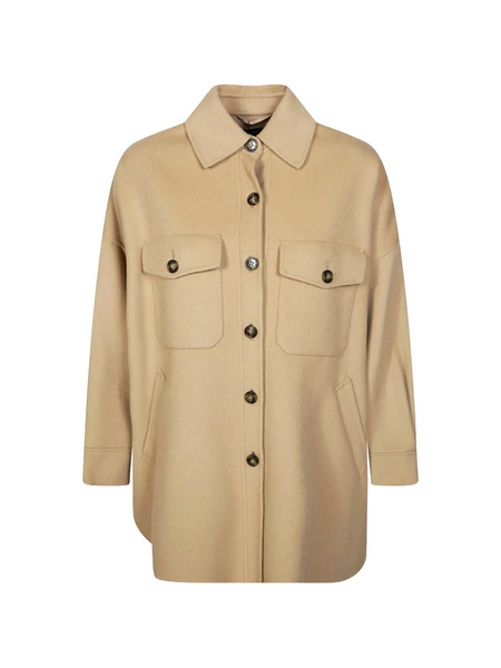  Weekend Max Mara Buttoned Flap-pocket Coat - Neutrals 