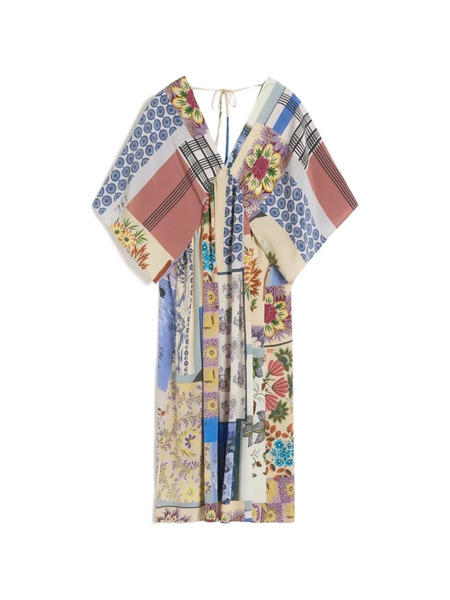  Weekend Max Mara Chine Floral-patchwork Midi Dress - Neutrals 