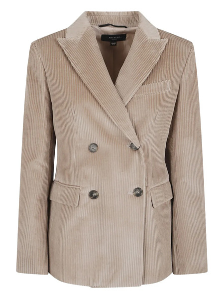  Weekend Max Mara Corduroy Double-breasted Blazer - Neutrals 