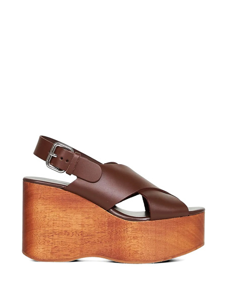  Weekend Max Mara Criss-cross Leather Sandals - Brown 