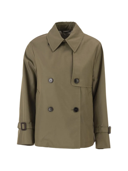  Weekend Max Mara Double-breasted Gabardine Trench Coat - Green 