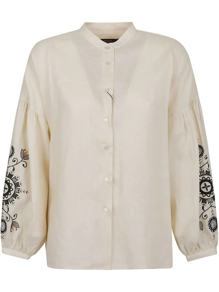  Weekend Max Mara Embellished-sleeve Blouse - Neutrals 