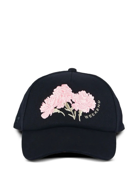  Weekend Max Mara Floral-embroidered Hat - Black 