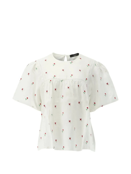  Weekend Max Mara Floral Embroidered Top - White 