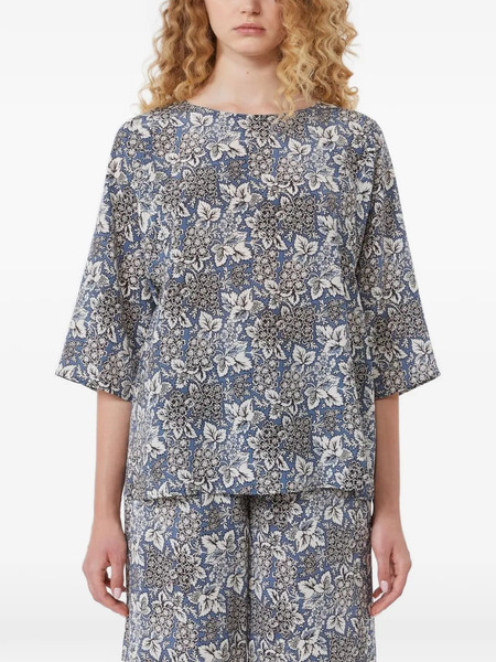  Weekend Max Mara Floral-pattern Blouse - Blue 