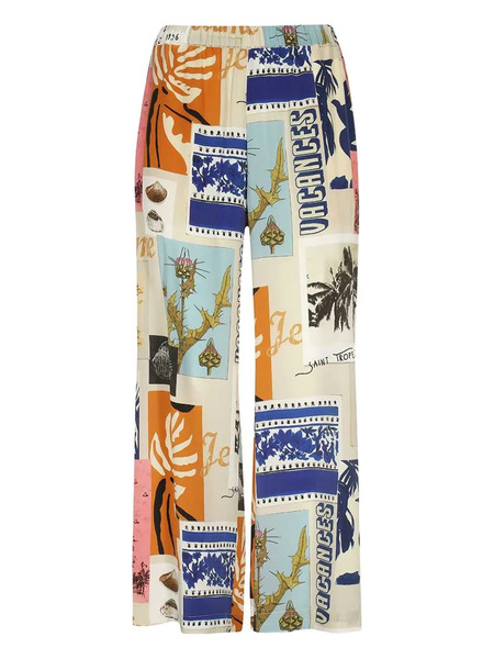  Weekend Max Mara Geometric-print Trousers - Neutrals 