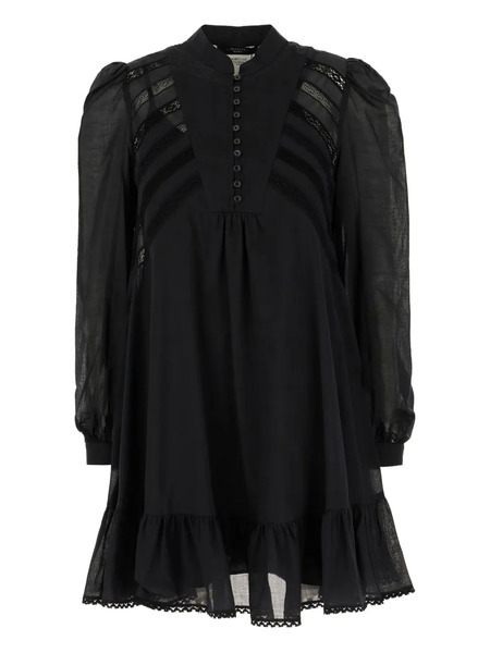  Weekend Max Mara Lace-insert Ruffled Mini Dress - Black 