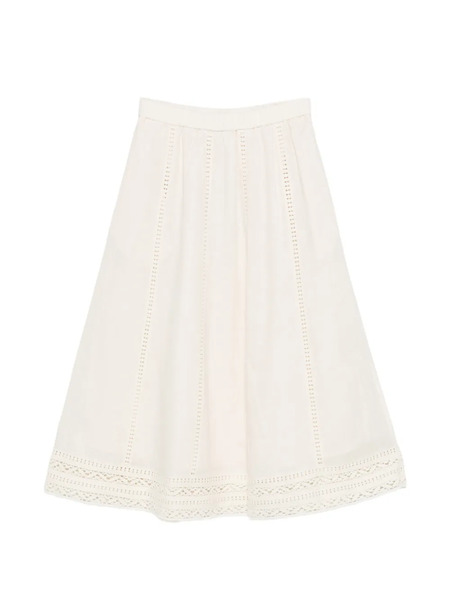  Weekend Max Mara Lace-trim Midi Kirt - Neutrals 